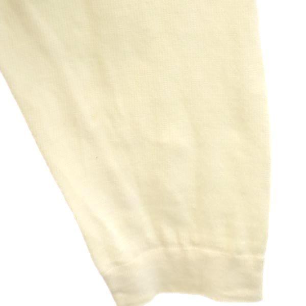 HERMES Made in Italy Silk Cashmere Blend Long sleeve Knit switching sweater Women Used