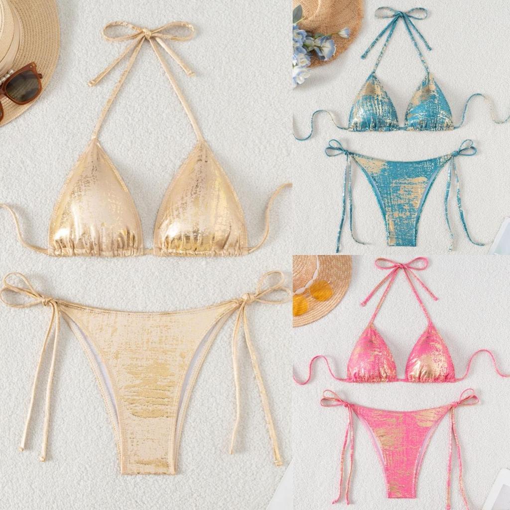Costume da bagno da donna sexy con coulisse laccio laterale a vita alta nuovo bikini