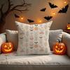 Boho Halloween Gift Cushion Cover Halloween Rustic Throw Pillow Covers, Cute Ghost Pumpkin Maple Leaf Cushion Covers