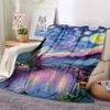 1pc Impressionist Painting Blanket Warm, Cozy, And Soft, Suitable for Sofas, Beds, Cars, And Office Use.Perfect for Camping And Travel, Making It a Gr