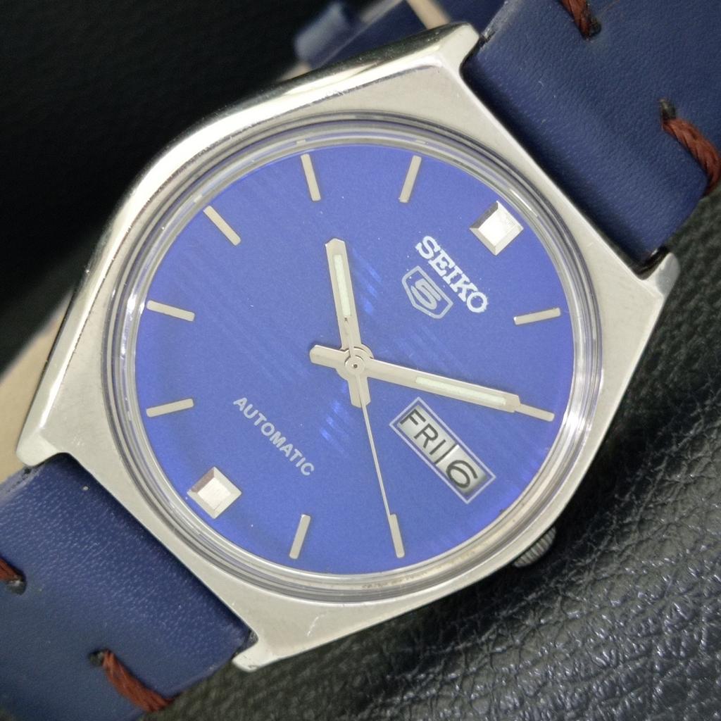 SEIKO 5 AUTOMATIC 6309A JAPAN MENS VINTAGE BLUE COLOR DIAL WATCH a701645-5 R206c-a701645