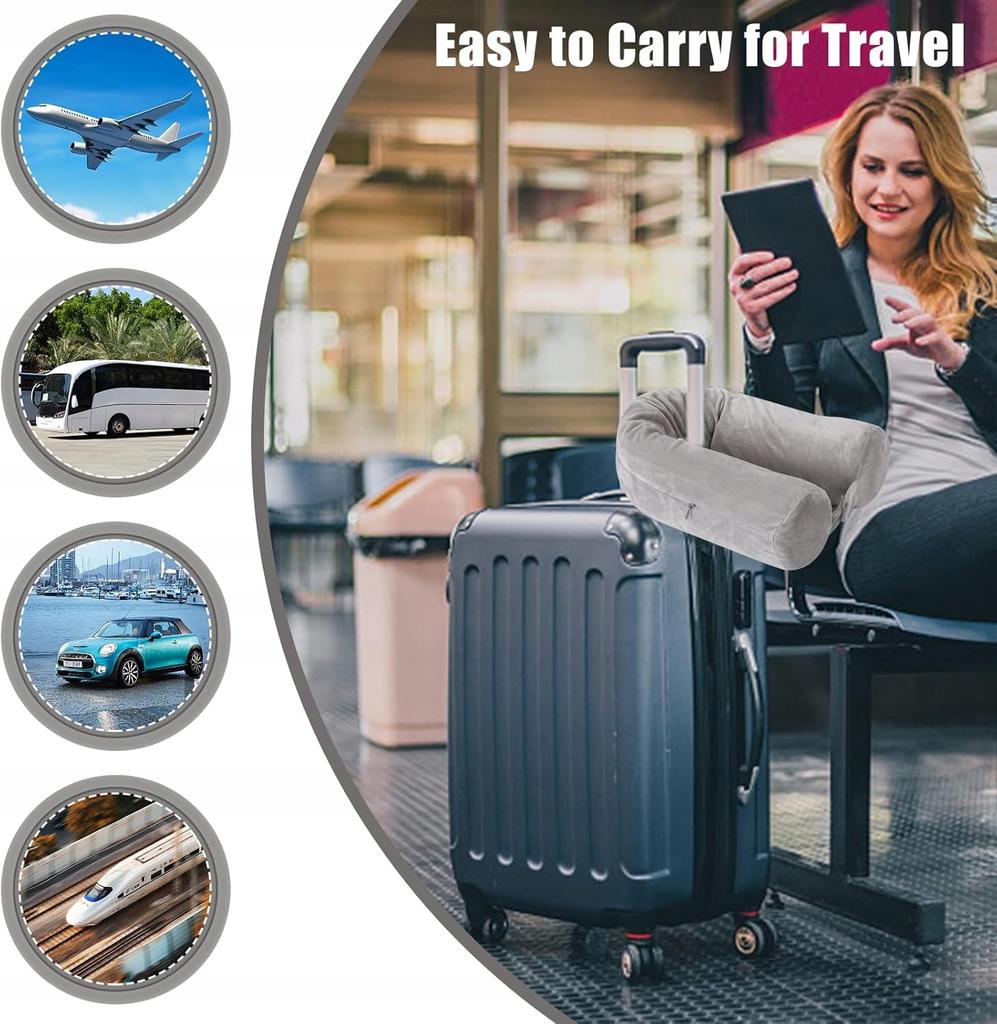 Travel Neck Pillow with Mask, Earplugs, and Airplane Case