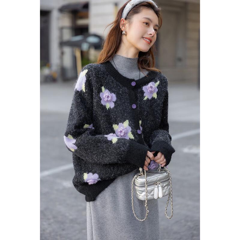 Mokana Floral Embroidered Relaxed Knit Sweater