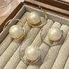 French Retro Temperament Large Pearl Stud Earrings Women'S Niche Fashion High-End Earrings Earrings