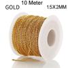 2/10 Meters Stainless Steel Chain 1 1.5 2mm Gold&Steel Color Link for DIY Jewelry Making Necklace Bracelet Bulk Chain Supplies