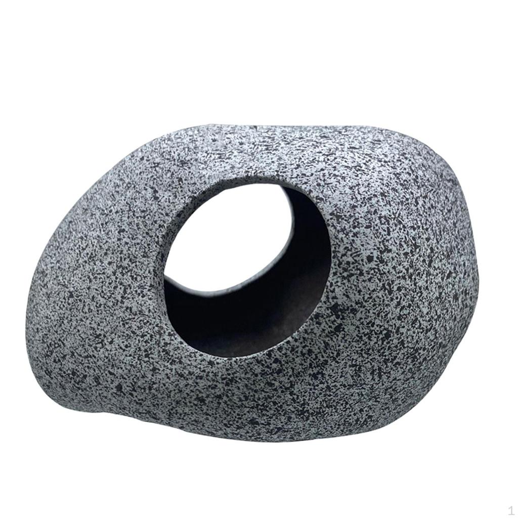 Aquarium Accessory with Two Openings for Habitat Simulation In Purple Sand