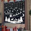 Christmas White Snowflake Elk Static Window Decals