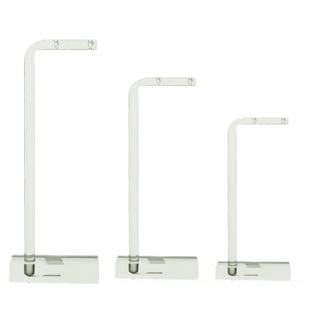 Clear Acrylic L-Shaped Earring Display Rack - 3-Piece Set for Stud Earrings