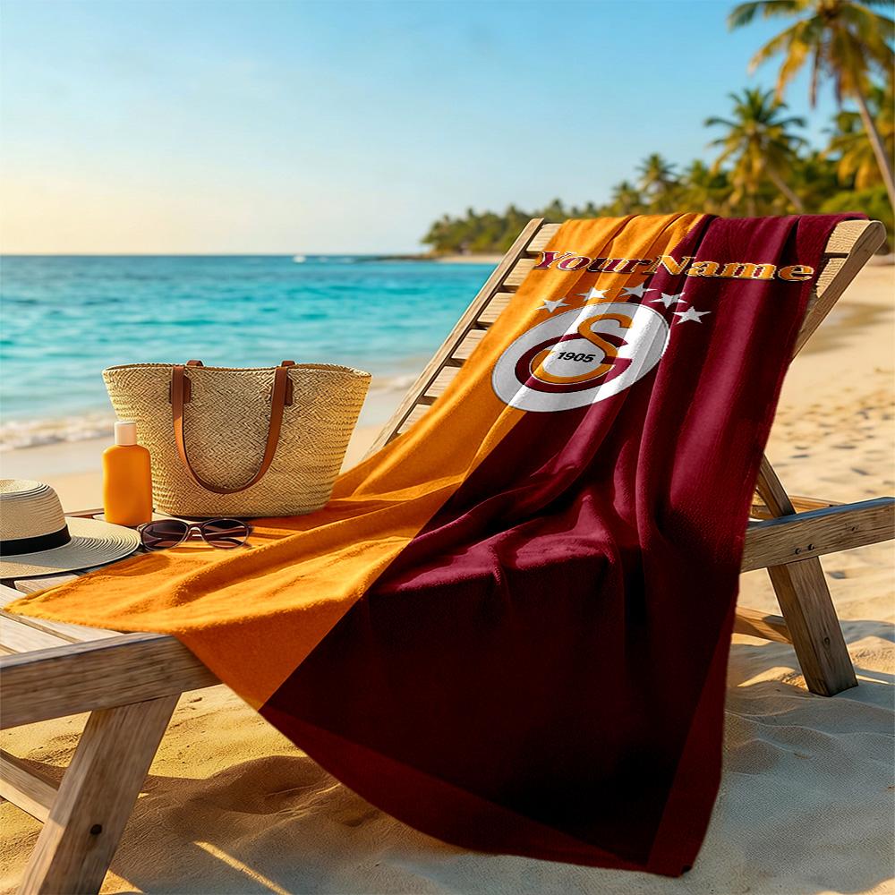 Galatasaray Customize Text Beach Towel Super Soft & Absorbent Suitable for Swimming Gym Camping Yoga Vacation