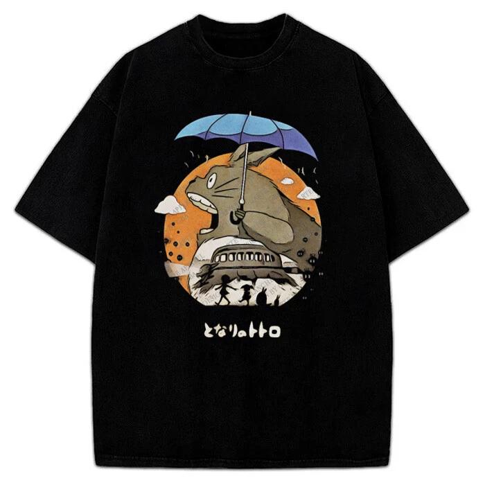 Totoro Umbrella Japanese Anime My Neighbor Totoro Graphic Unisex T-Shirt M