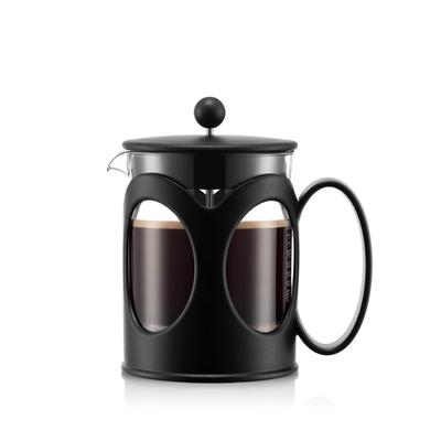 BODUM Kaffeemaschine Kaffeepresse KENYA Kenya French Press Kaffeemaschine 500ml Schwarz Edelstahl Filter Glasbecher Immersion Typ Kaffee [Original