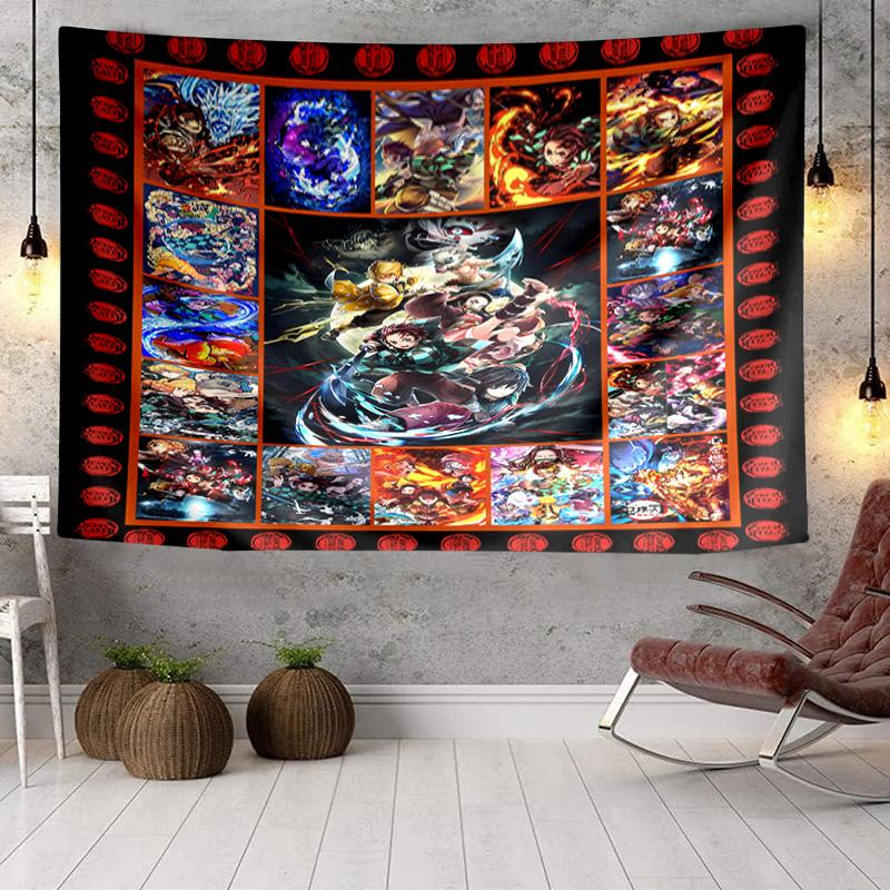 Dark Fantasy Demon Battle Tapestry, Unique Design Tapestry, Wall Decor for Bedroom,Livingroom, Playroom,Heartwarming Fan Holiday Gifts