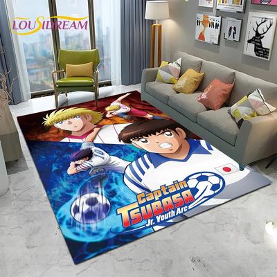 Captain Tsubasa Anime Futbol Çizgi Film Halı Ev Oturma Odası Yatak Odası Kanepe Kapı Paspası Dekor için, Çocuk Alan Halısı Kaymaz Yer Matı
