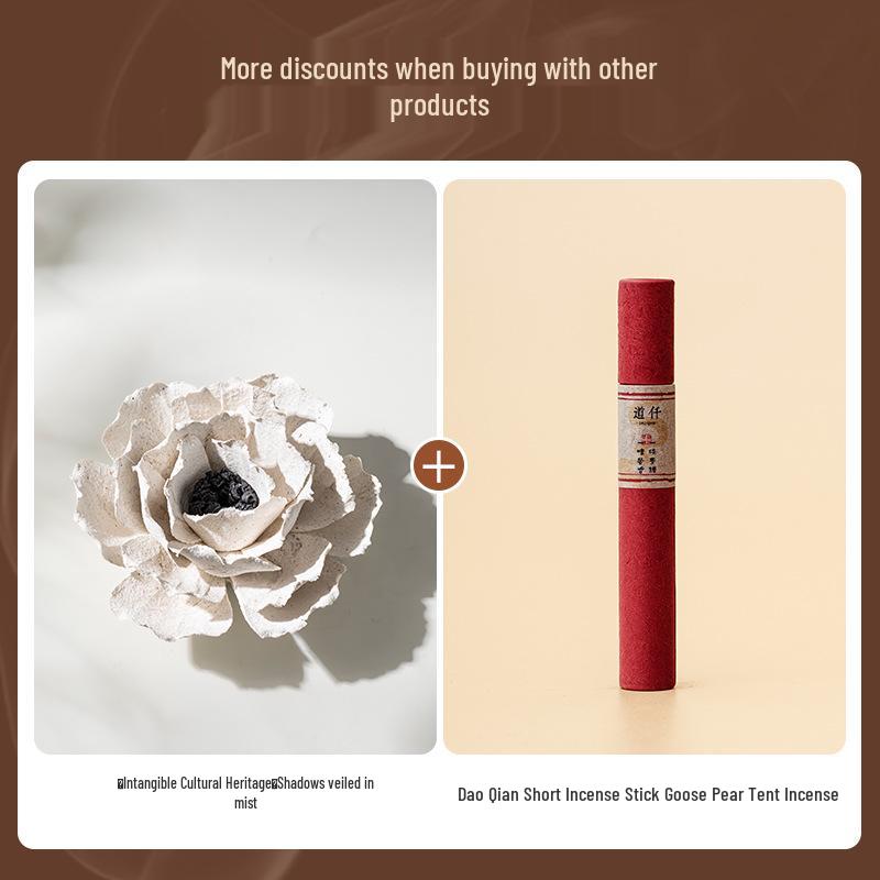 Xichun Handcrafted Ceramic Flower Incense Holder & Aroma Diffuser - Creative Table Ornament Niche Gift