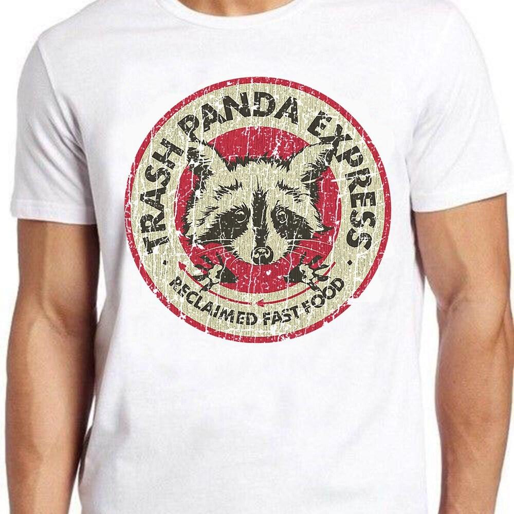 

Футболка из 100% хлопка 230GSM с надписью «Trash Panda Express Reclaimed Fast Food» с забавным рисунком, геймер, аниме, культовый мем, фильм, музыка, подарочная футболка 1109 XS белый