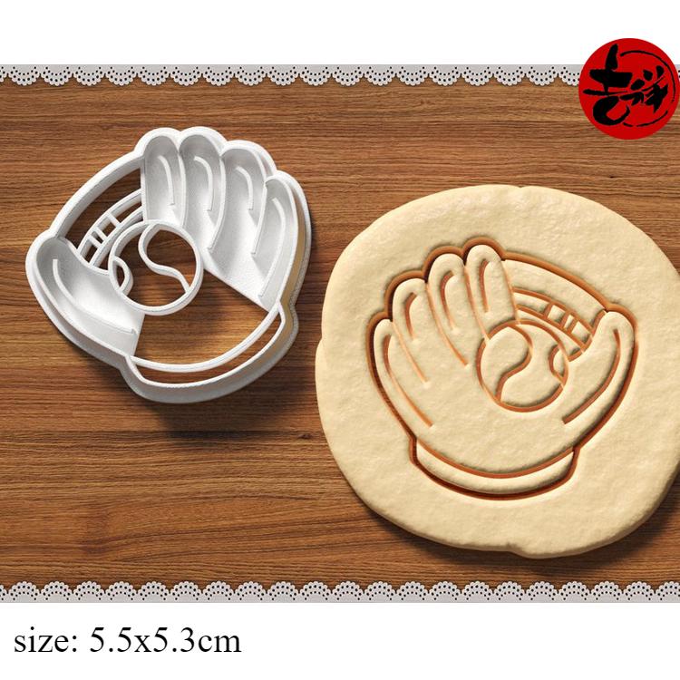 Baseball Theme Cookie Cutters Baseball Bat Glove Shaped Frosting Biscuit Cutting Mold Cookie Embosser Stamp Moulds