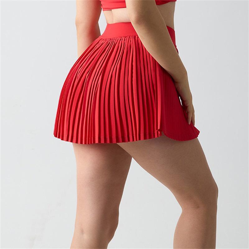 

Женская теннисная юбка с высокой талией: Спортивная юбка-шорты плиссе «два в одном». S