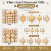 Velvet Christmas Ornament Balls Set 48PCS Plastic Flocked Baubles DIY Christmas Tree Decor Holiday Home Party Hanging Decor