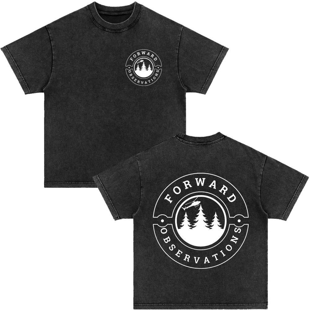 Forward Observations Group Be Seeing You Washed Vintage T-shirt Skeleton Graphic Punk Gothic T-Shirts Men Women Oversized Tshirt