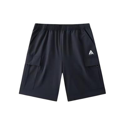 Training Series Knitted Breathable Comfortable Solid Color Running Sports Casual Shorts Men Shorts Black 952427509-2