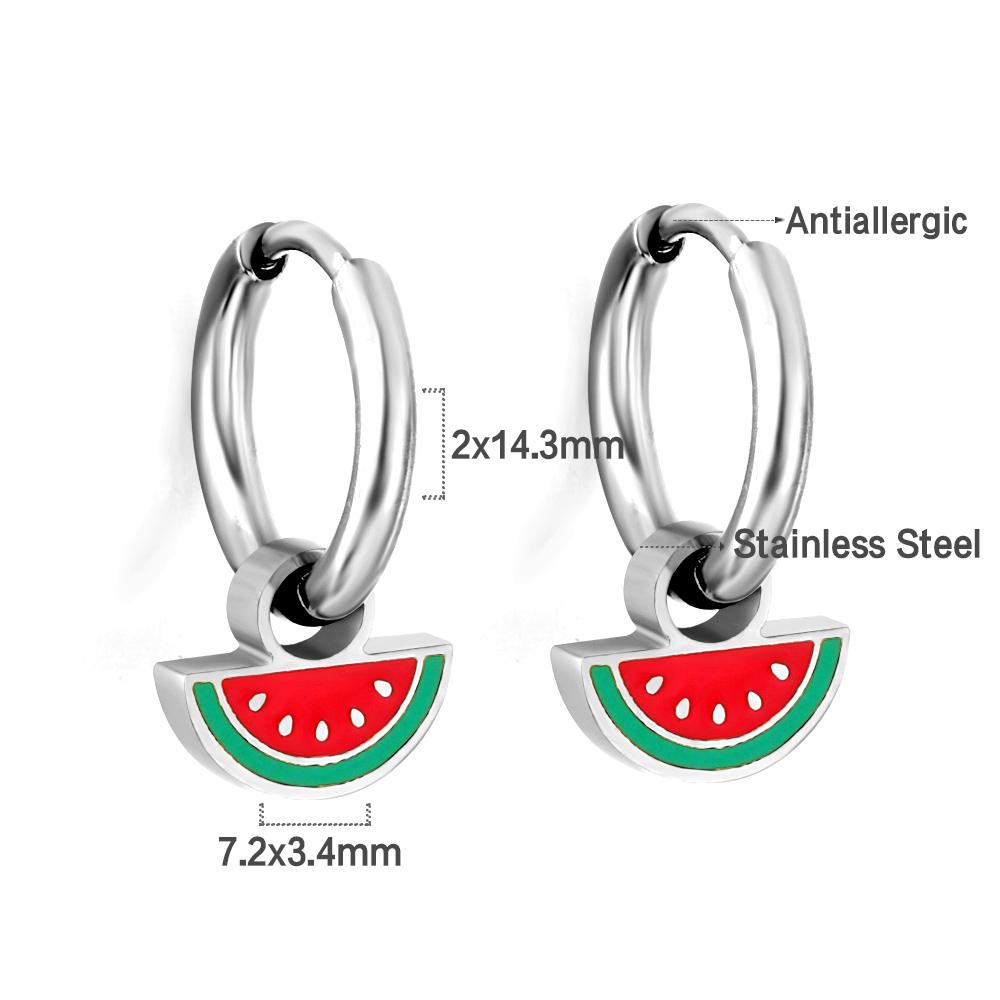 LUXUKISSKIDS Erdbeer-Anhänger Schmuck Ohrringe Süße Rote Kirsch-Tropfen Anhänger für Mädchen/Frauen Stahl Früchte Zubehör Geschenke