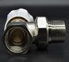 All-Copper Right-Angle Thermostatic Valve for Radiators: Manual Temperature Adjustment, Various Thread Sizes.
