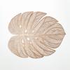 4pcs Green Leaf Shaped Vinyl Meal Mat Suitable For Dining Table Plastic Green Meal Mat Suitable For Wedding Annual Table Decoration Mat