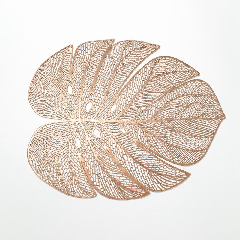 4pcs Green Leaf Shaped Vinyl Meal Mat Suitable For Dining Table Plastic Green Meal Mat Suitable For Wedding Annual Table Decoration Mat