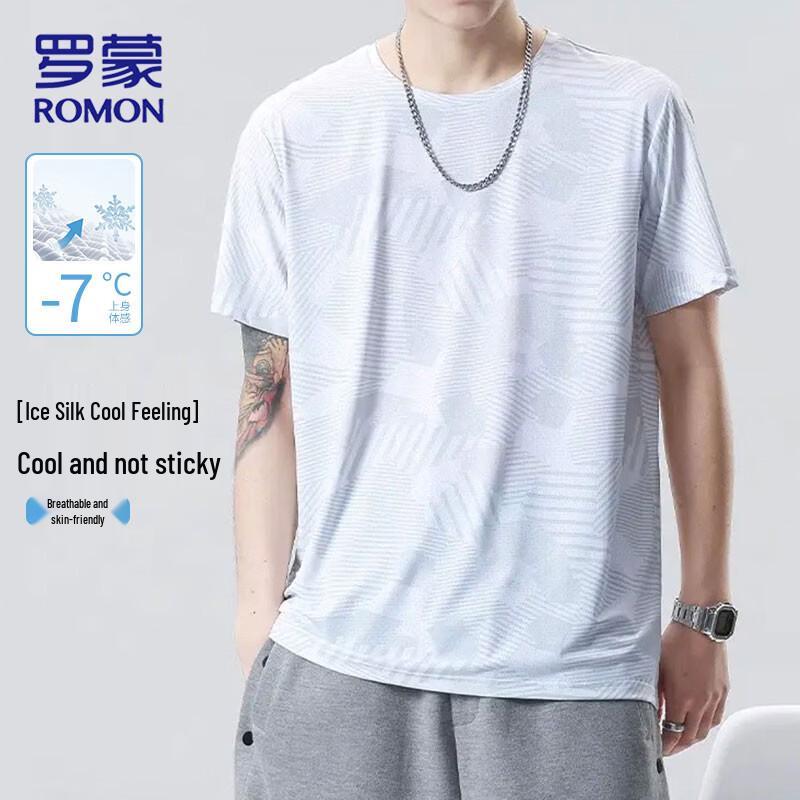 ROMON Men's Ice Silk Quick-Dry Short-Sleeve T-Shirt