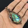Abalone Shell 999 Copper Wire Wrapped Pendant, Handmade Gemstone Pendant Jewelry, Gifts For Wife Brand New Pendant