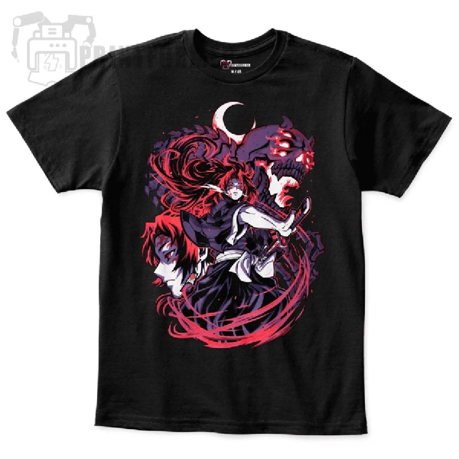 

Kokushibo T-Shirt Demon Slayer Kimetsu No Yaiba Anime Manga Black Shirt All Size 100 Cotton XXXXXL чорний
