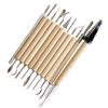 11-Piece Handmade Wooden Pottery and Clay Sculpture Tool Set