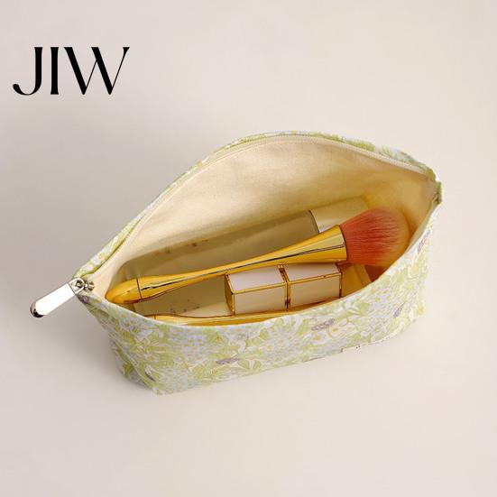 Travel Accessories Bag Floral Cotton Makeup Bag, Large Capacity Toiletry with Multi Pouch Compartments, Cute Skincare Cosmetic Storage for Students