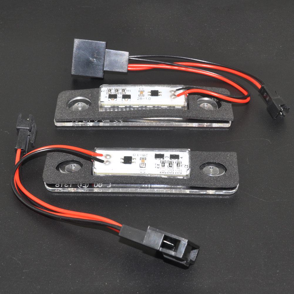 2X Car White Canbus Flawless LED License Plate Light for Skoda