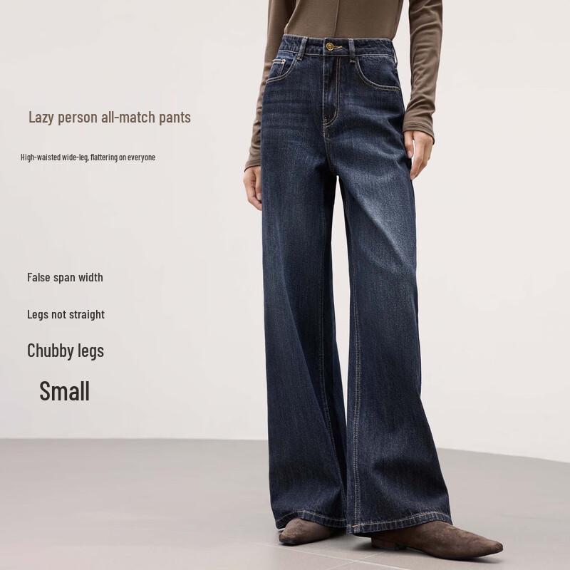 IHIMI Women s Retro High-Waisted Wide-Leg Jeans L