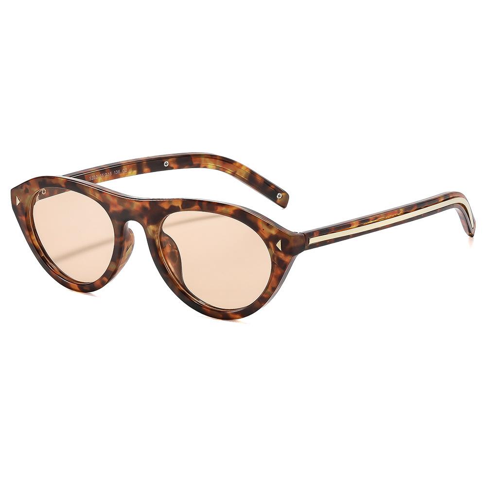 Fashion P's new retro cat's eye women's sunglasses, sunscreen rice nail sunglasses, European and American big-name oval men's sunglasses
