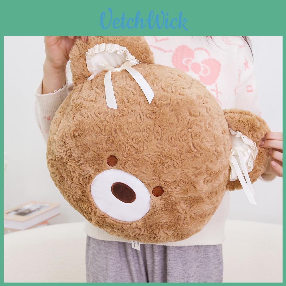 Bear Head Plush Pillow Cartoon Soft Toy Cushion For Kids And Adults