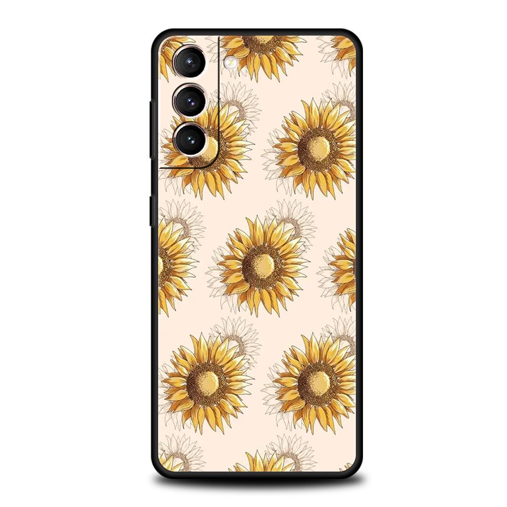 Summer Daisy Sunflower Floral Flower Case for Samsung Galaxy S24 S23 S22 S20 S21 FE Ultra S24 S23 S10 S10E S9 Plus Phone Cover