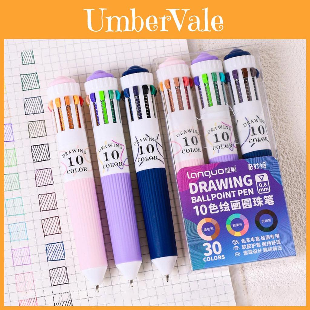 Color Button Action Ballpoint Pen With Sketch And Illustration For Art Enthusiasts