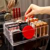 1pc Transparent cosmetic storage box, eye shadow color palette and lipstick storage box, desktop cosmetic finishing box