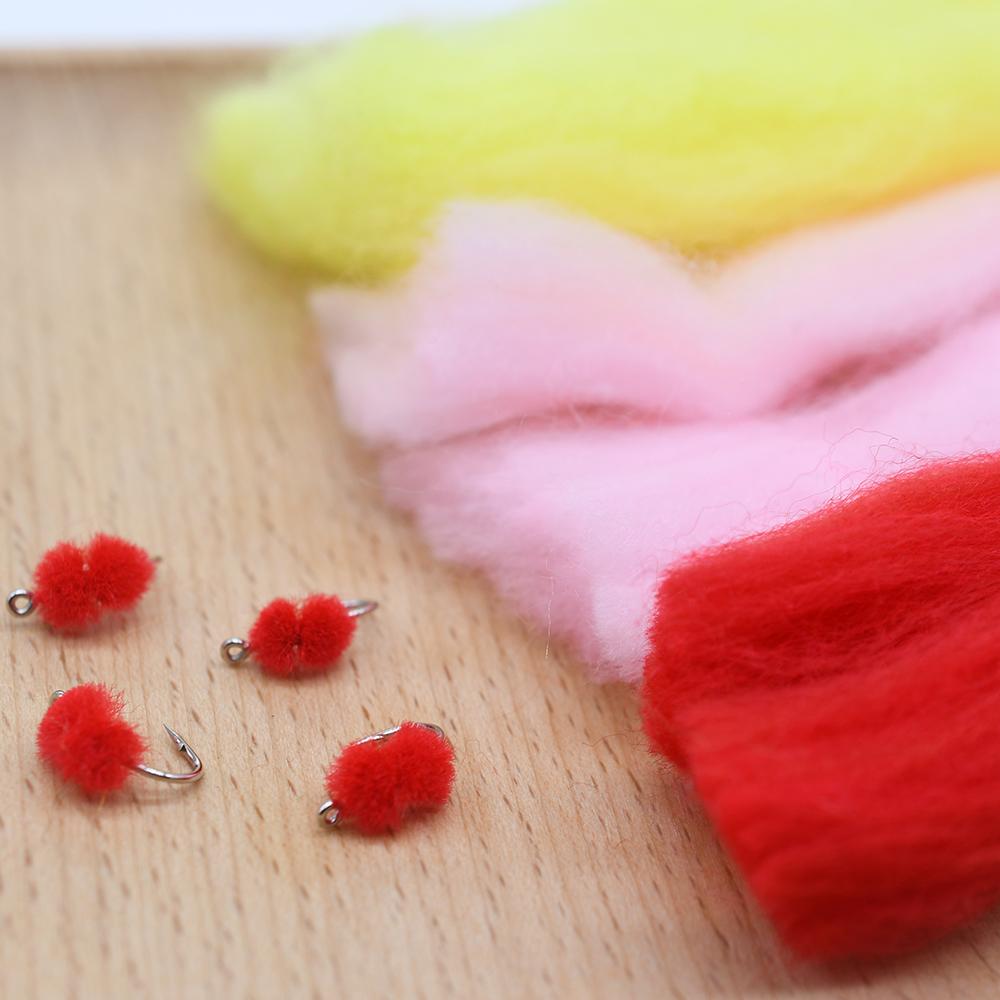 MNFT 8Packs Soft Colorful Egg Yarn Glow Bug Yarns Fiber Baitfish Lure Parachute Fly Tying Material Streamer Flies