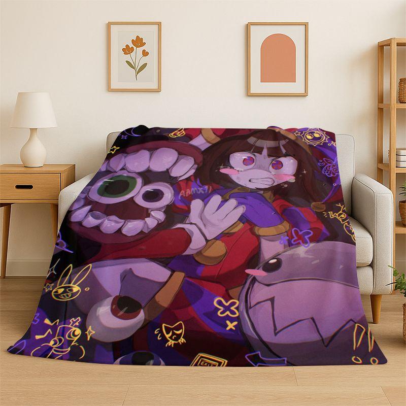 Cartoon Amizing Digtal Circus Pomni Soft Flannel Throw Blanket,Cozy Blanket for Bed,Couch,Sofa,Bedroom,Living Room,Picnic Kid