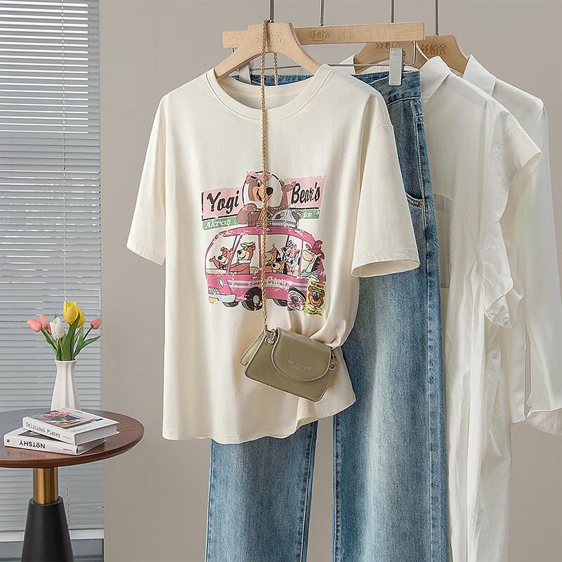 Women s Cartoon Print Short-Sleeve T-Shirt S