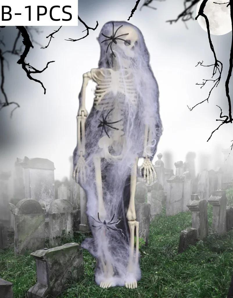 Realistic Skeleton Prop 40cm Movable Human Model Pumpkin Full Body Figure Toy Halloween Decor Bride Groom Witch Ornaments
