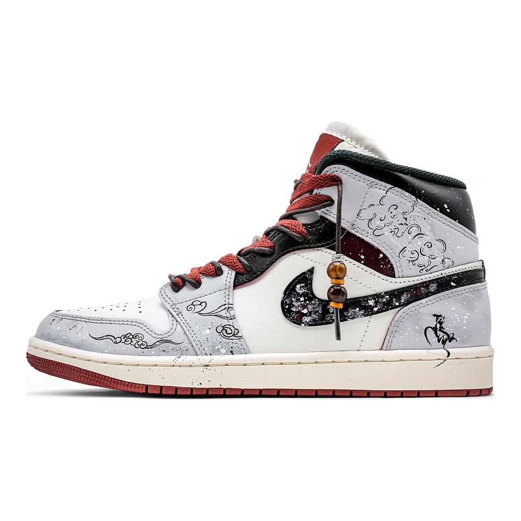 Jordan Air Jordan 1 Montagna Primaverile Neve Mid top Scarpe da Basket Vintage Unisex Grigio Chiaro DQ8426-105(Team73--)