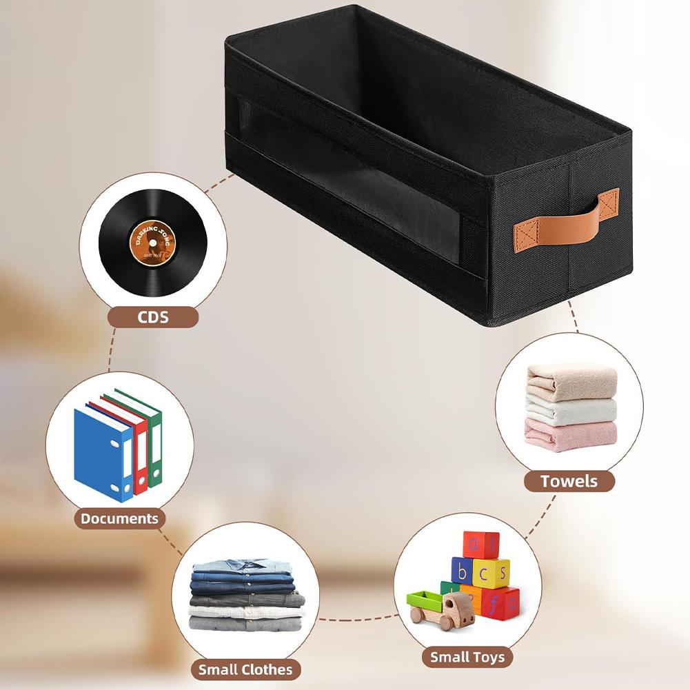 Stackable CD Case Holder with Visual Window Dustproof Lid And Handles - Holds Up To 37 CDs - 40x15.5x13.5 Cm Cartridge