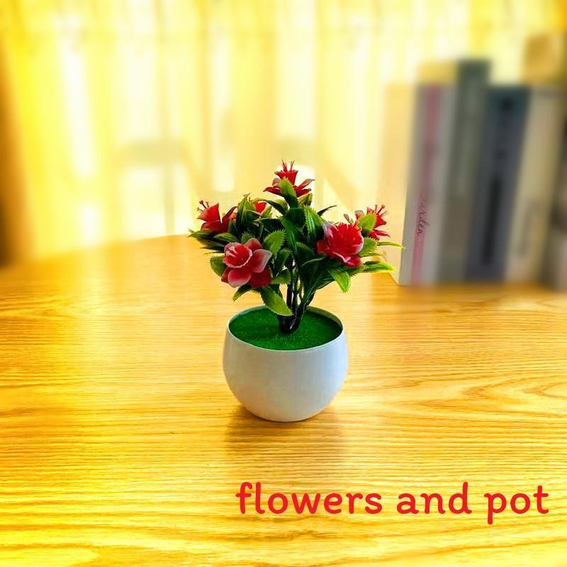 

Multicolour Narcissus Plastic Flower Artificial Green Plant Bonsai Indoor Decor Red