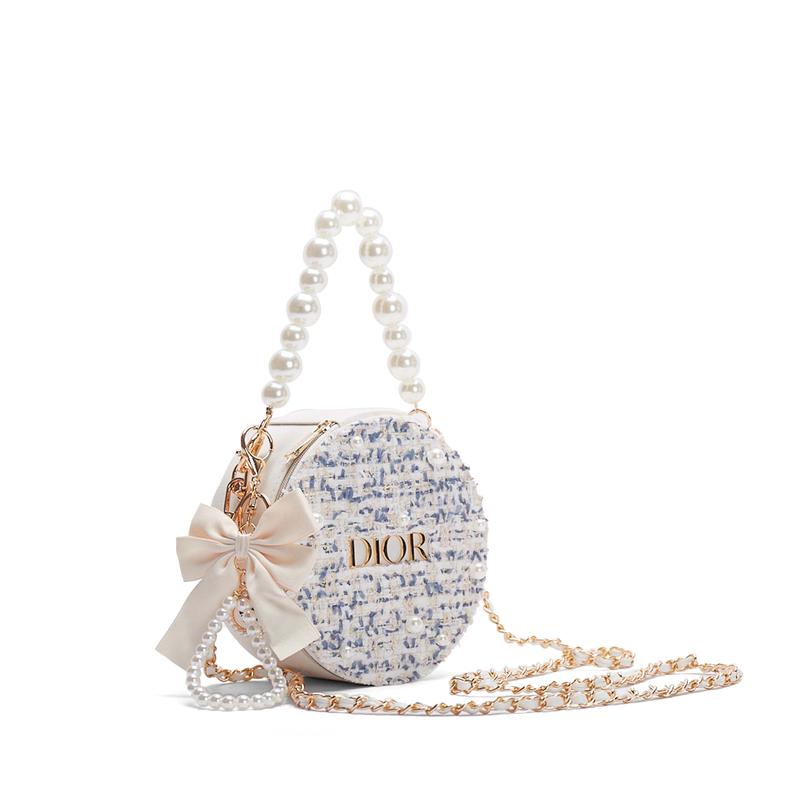 DIOR DIY Style Cosmetic Bag Bubble Jellyfish Misty Blue Girl Crossbody Handbag Storage and Portability Polyester Fiber High-end Versatile Old