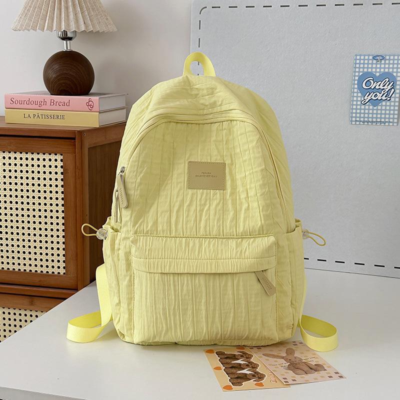 Schoolbag Korean School Bag Junior High School Girls Large Capacity Solid Color Lightweight Primary School Backpack High Value Versatile Backpack