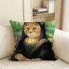 Funny Artistic Cat Painting Pillow Cover Sofa Cushion Cover Home Room Decoration Children Gift